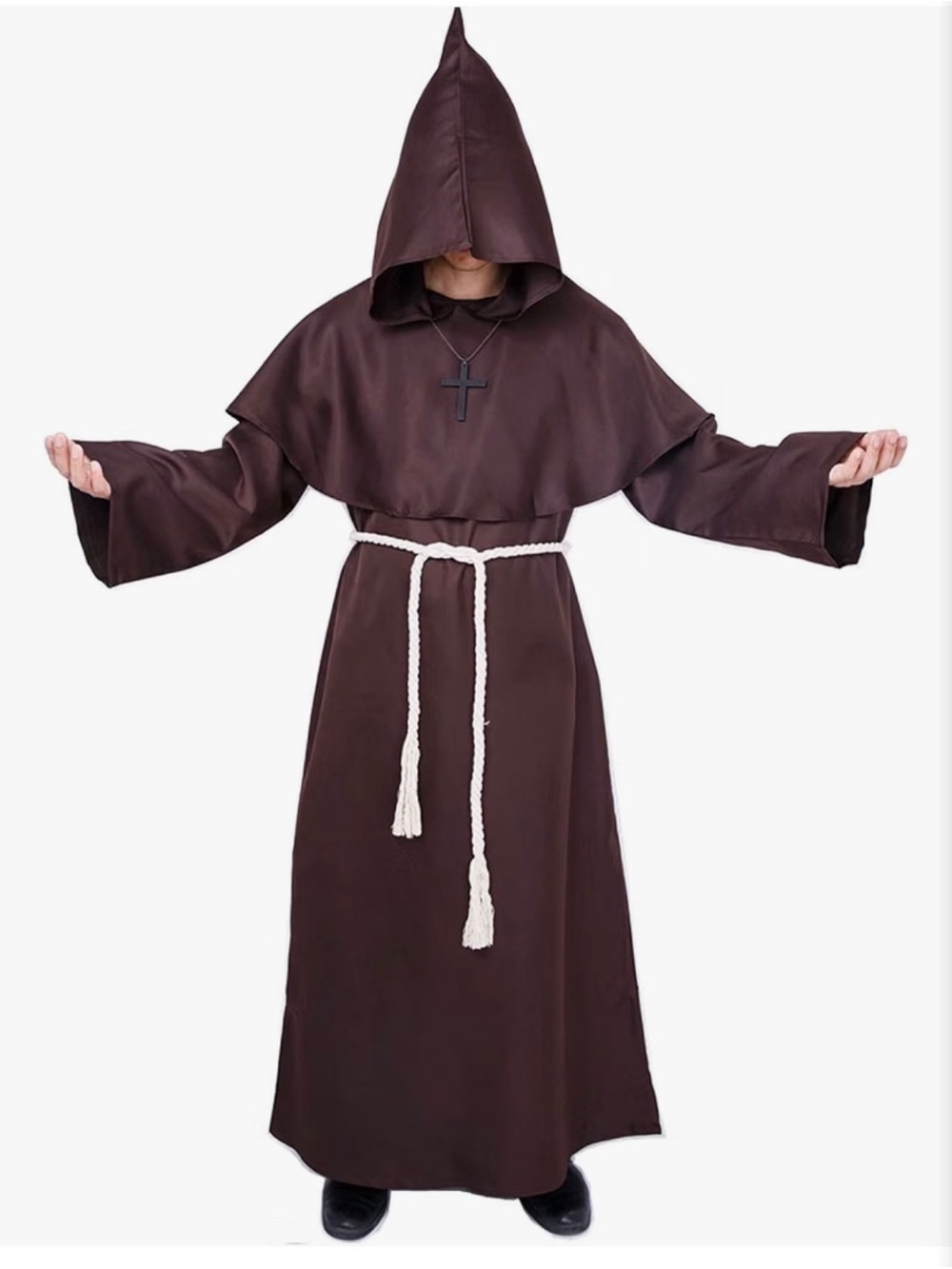 Brown Monk costume- Adult Small